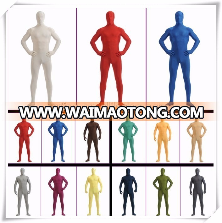 Multi Color Green Spandex Lycra Fullbody Zentai Art Suits Cover Head Hand Foot Morph Costumes